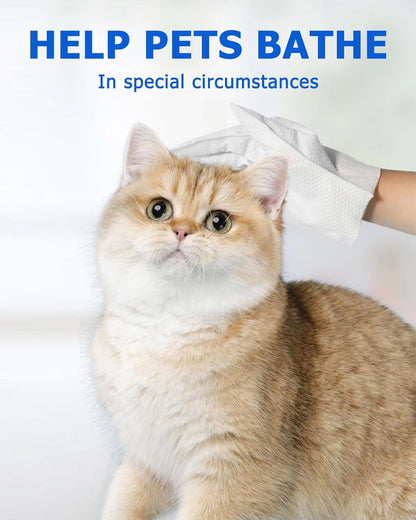 Cleaning Wipes Gloves for Dog and Cat,Pet Bathing Wipes Cleaning & Deodorizing,Dog Wipes for Body Paws Butt Daily Care,Cat Groom