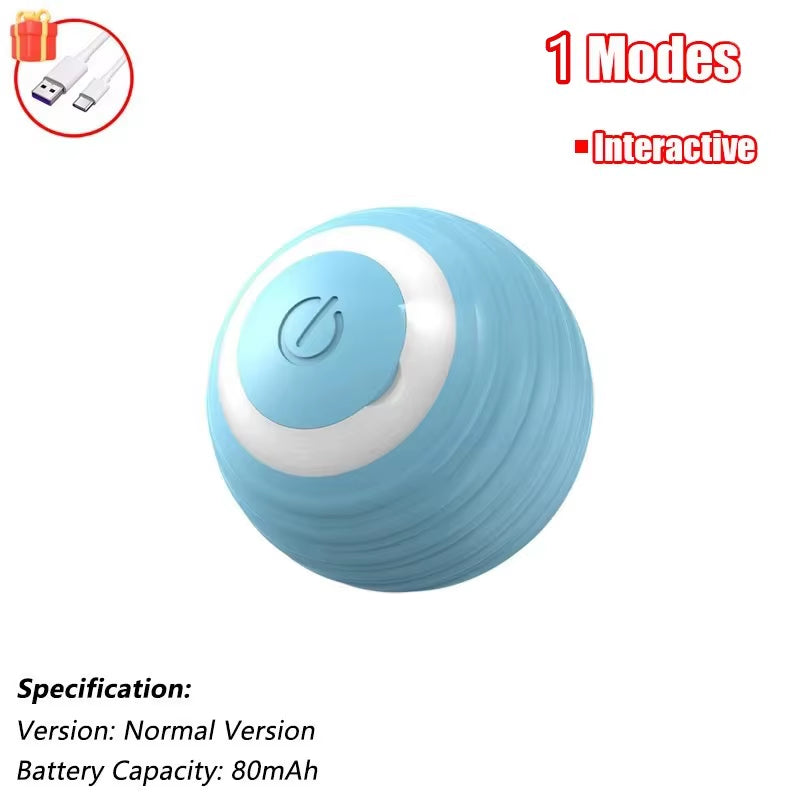 New Cat Interactive Ball Toy Automatic Rolling Ball Faux Tail Rechargeable Smart Pet Electric Toy Dog Cat Training Imitate Mouse