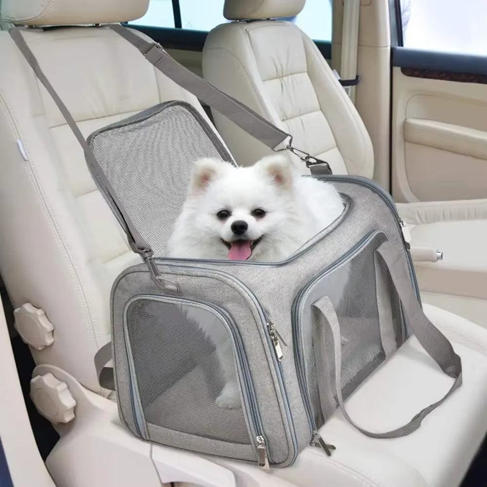 Portable Mesh Shoulder Bag for Pets Cat Carrier Bags Outgoing Travel Pets Handbag Transport Bag Breathable