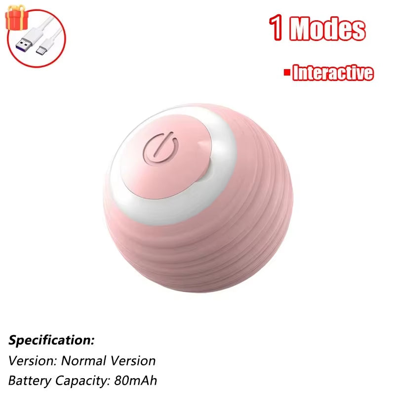 New Cat Interactive Ball Toy Automatic Rolling Ball Faux Tail Rechargeable Smart Pet Electric Toy Dog Cat Training Imitate Mouse